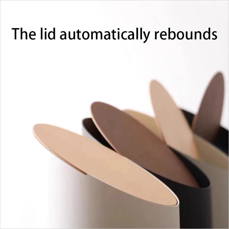 Luxury Round Trash Bin with Lid | Minimalist Wastebasket Luxury Trash Bin Babs