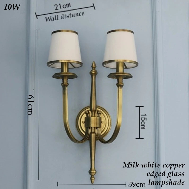 Luxury Copper & Glass Lampshade | American Style Home Décor Luxury Lamp Shade Babs Double-Headed White