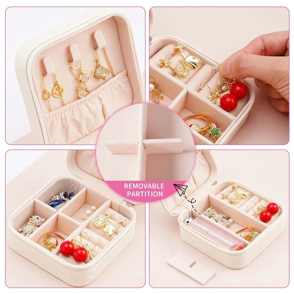 Portable Leather Travel Jewelry Organizer Case for Women Jewelry Travel Case Babs