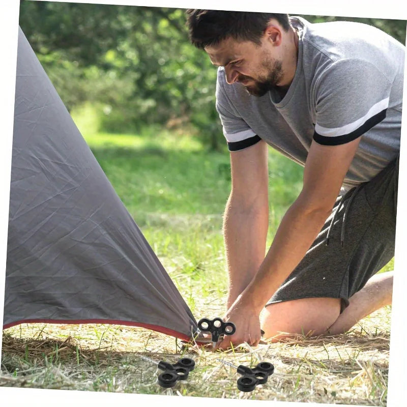 10-Pack Stainless Steel Screw Tent Pegs for Camping & Hiking Tent Pegs Babs