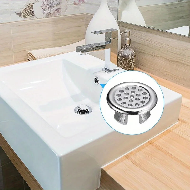 Brass Sink Overflow Cover Ring Set – 3pc Drain Cap Replacement Sink Drain Cover Babs