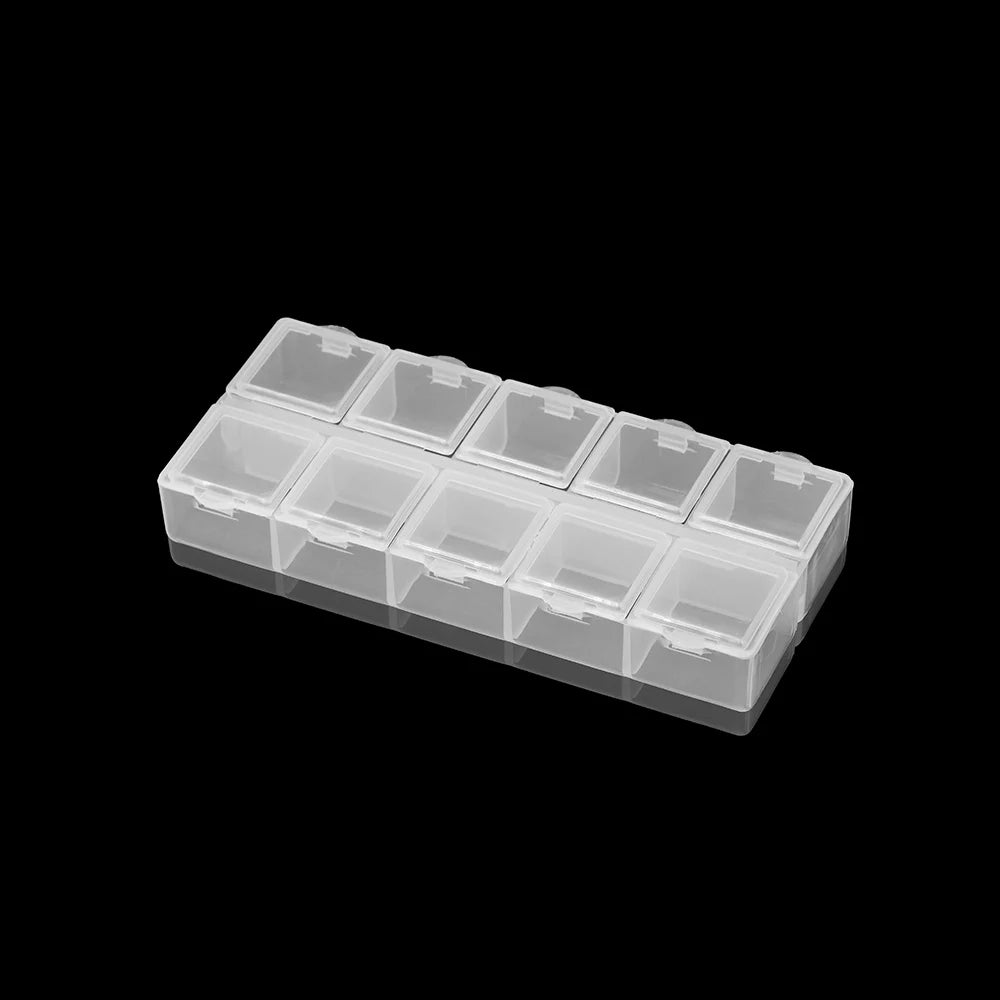 10-Grid Jewelry Organizer Box – Beads & Craft Storage Case Jewelry Storage Box Babs WHITE