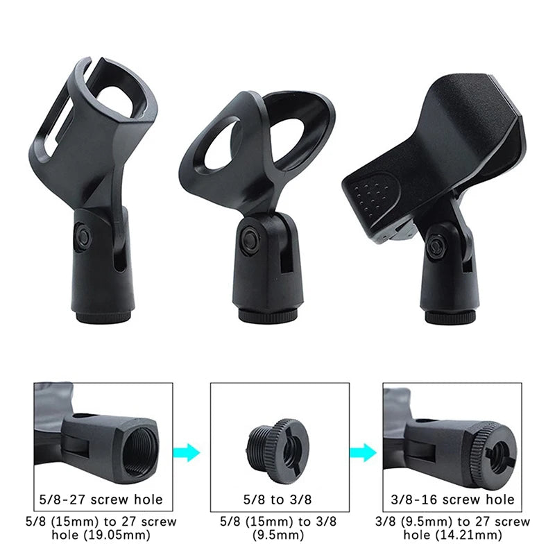 2-Pack Universal Rotatable Mic Clip Holder for Wired & Wireless Microphone Clip Babs