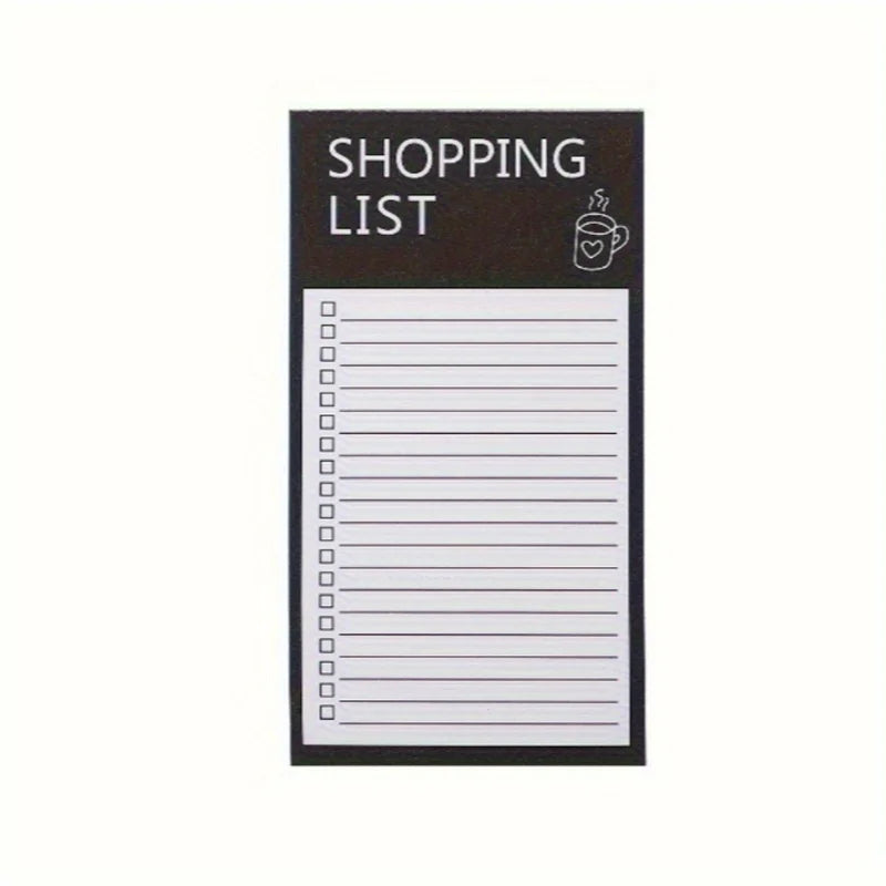 Magnetic Black Shopping List Planner with Sticky Notes Magnetic List Planner Babs 1PC