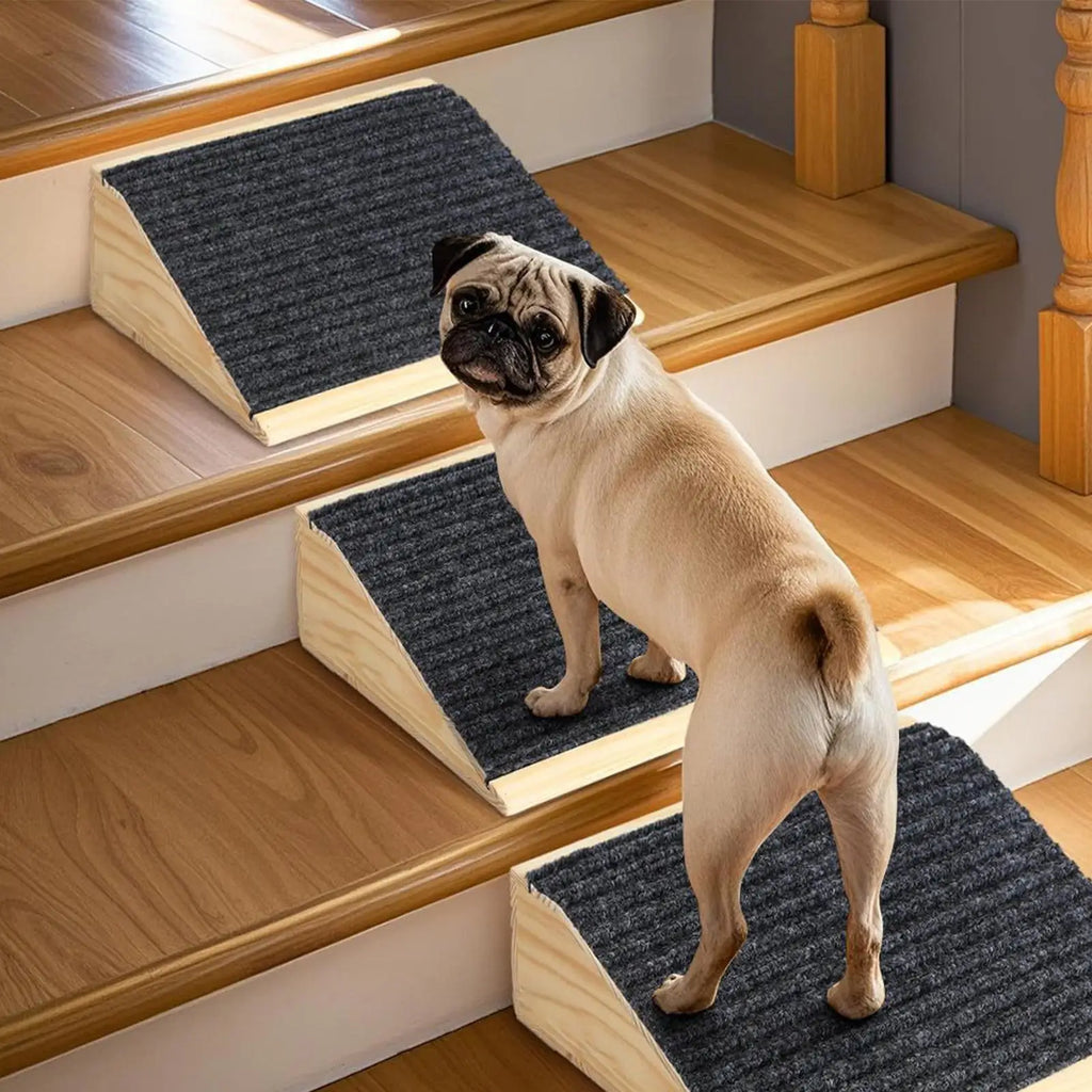 Non-Slip Wooden Dog Stairs & Pet Ramp for Bed & Sofa Pet Stair Ramp Babs