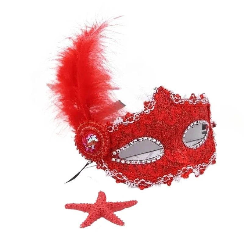 15-Piece Princess Feather Masquerade Masks | Party Set Masquerade Mask Set Babs mix colors