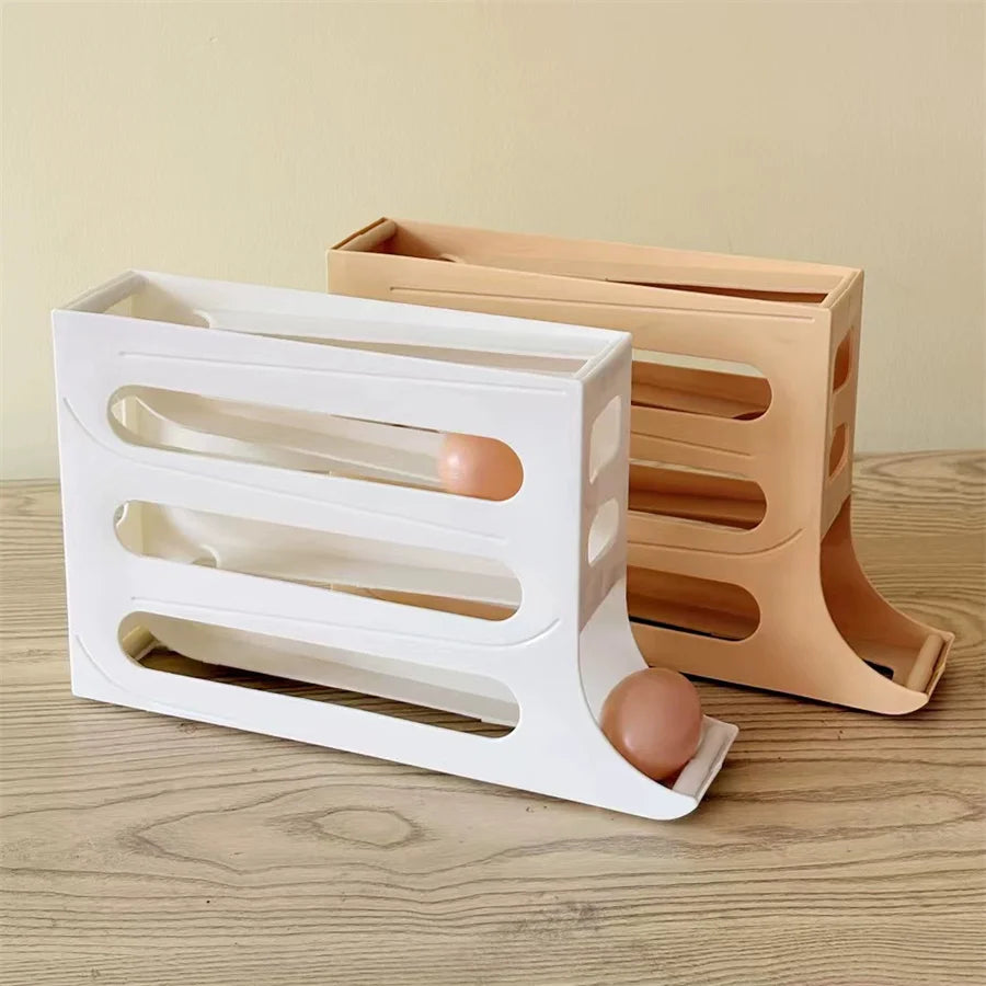 4-Layer Auto-Slide Egg Storage Rack & Fridge Organizer Egg Storage Rack Babs