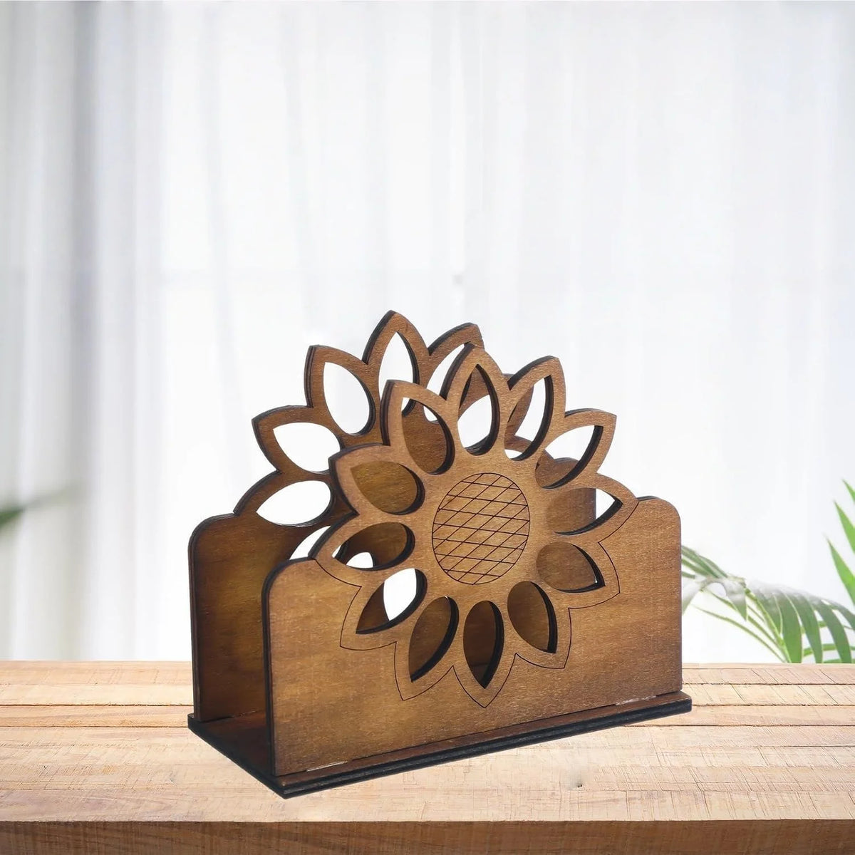 Wooden Sunflower Napkin Holder – Farmhouse Cocktail Style Napkin Holder Babs Napkin holder