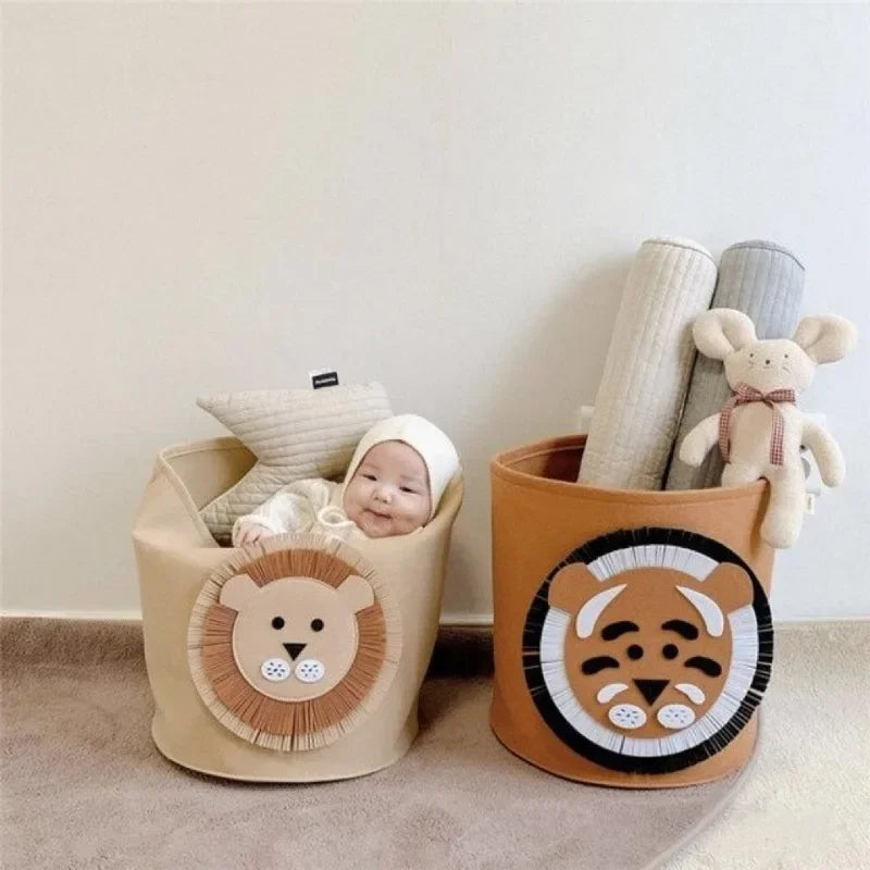 Foldable Cartoon Kids Felt Storage Basket & Toy Organizer Kids Storage Basket Babs