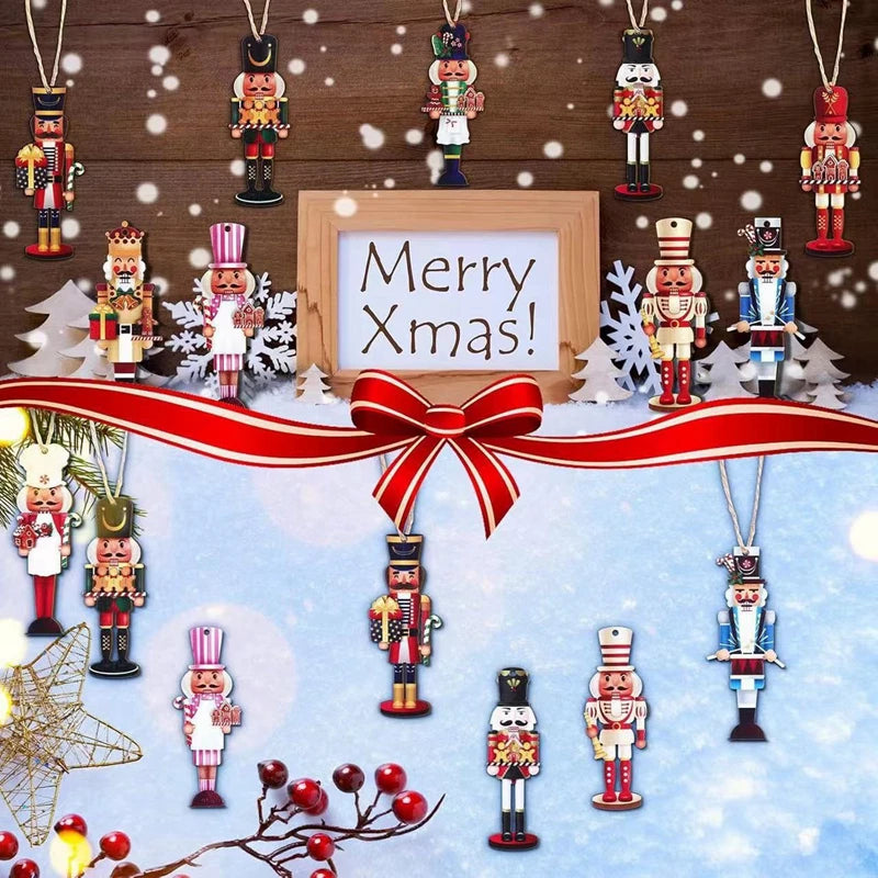 20Pcs Wooden Nutcracker Soldier Christmas Tree Ornaments Christmas Tree Ornaments Babs