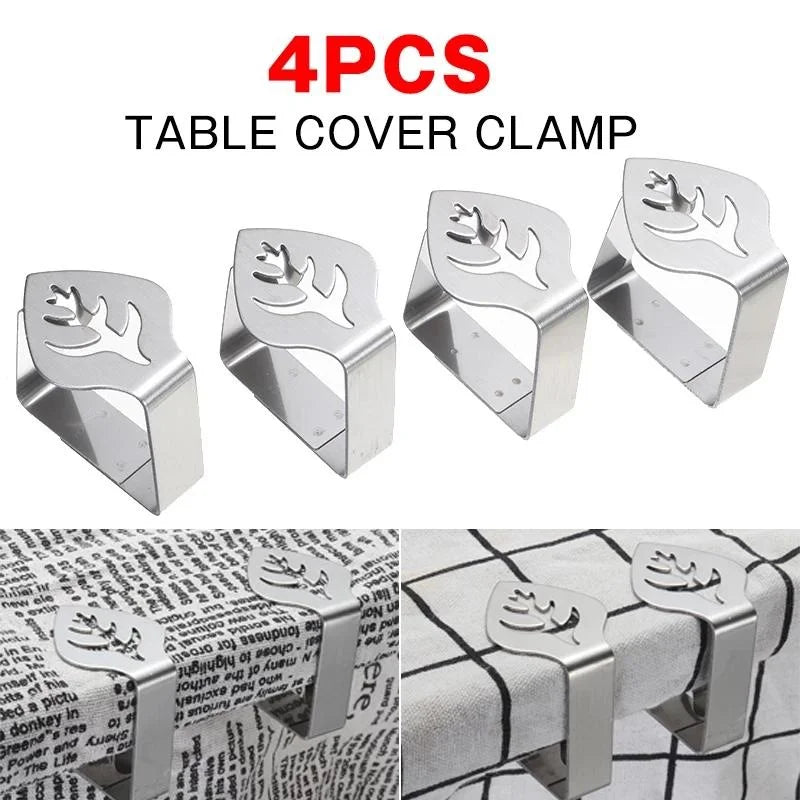 4Pcs Stainless Steel Leaf Tablecloth Clips – BBQ & Wedding Tablecloth Clips Babs