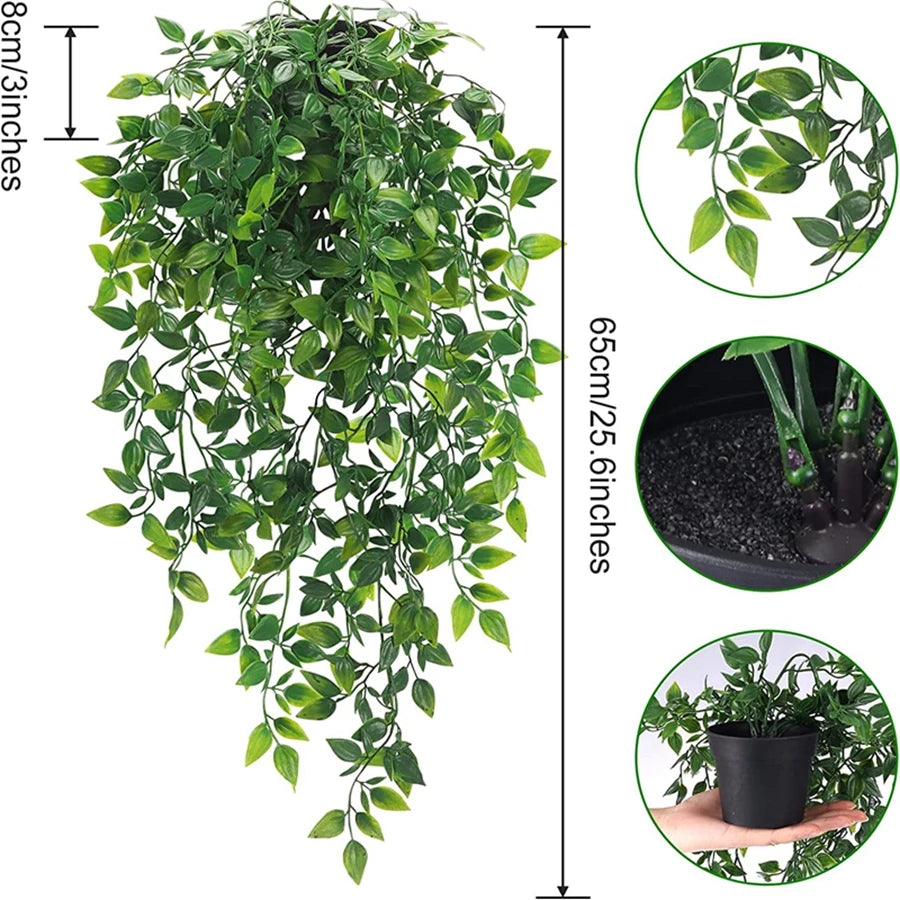 Artificial Ivy Plant with Pot – Wall Hanging Vine Decor Artificial Vine Plant Babs