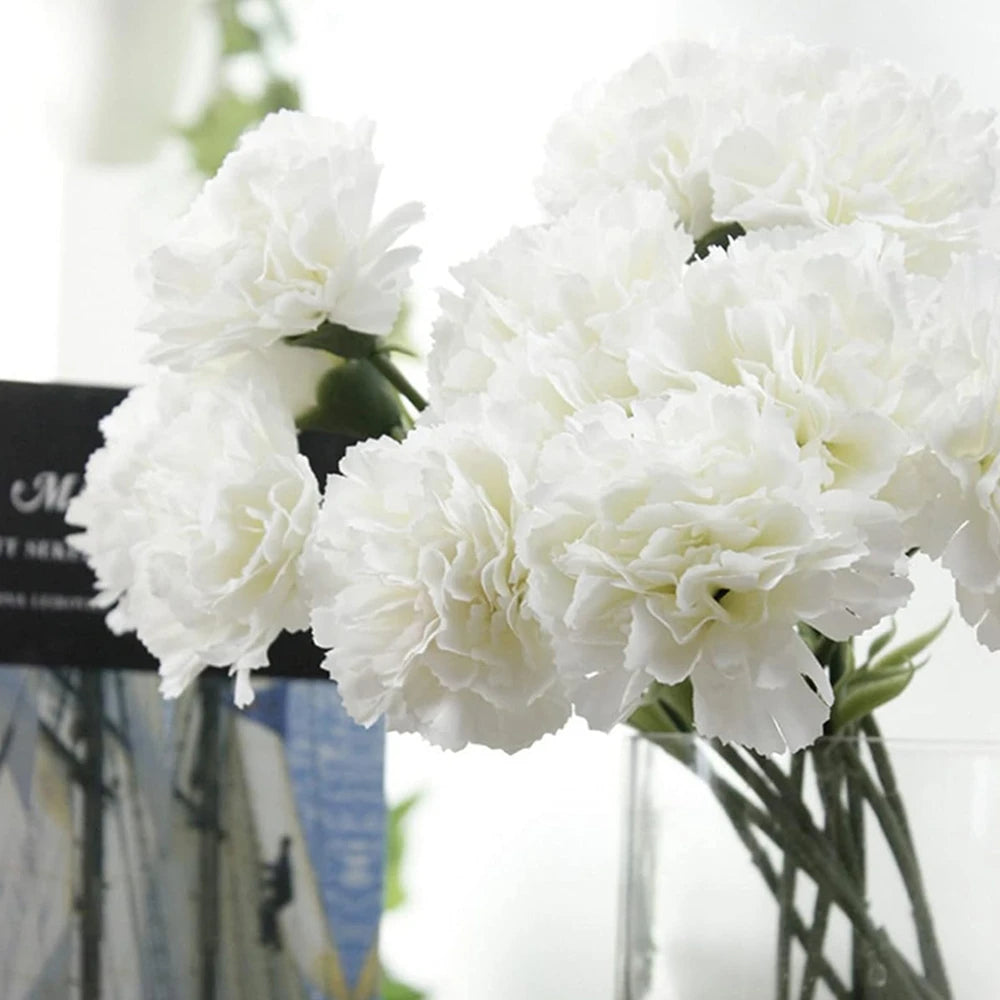 Silk Carnation Artificial Flowers 6/12 Stems – Wedding & Home Artificial Silk Flowers Babs