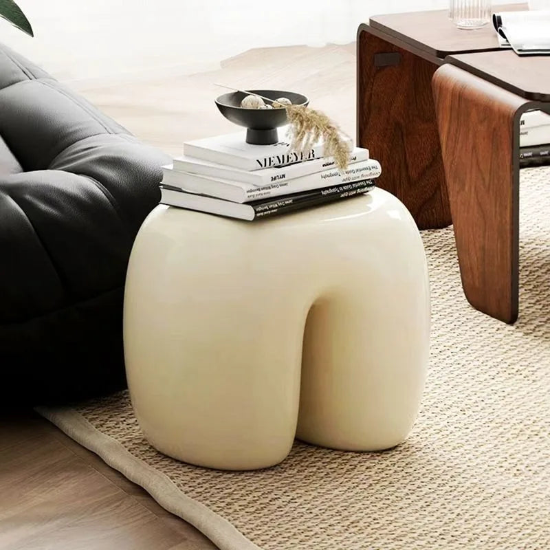 Modern Minimalist Low Accent Stool | Plastic Home Furniture Decorative Low Stool Babs