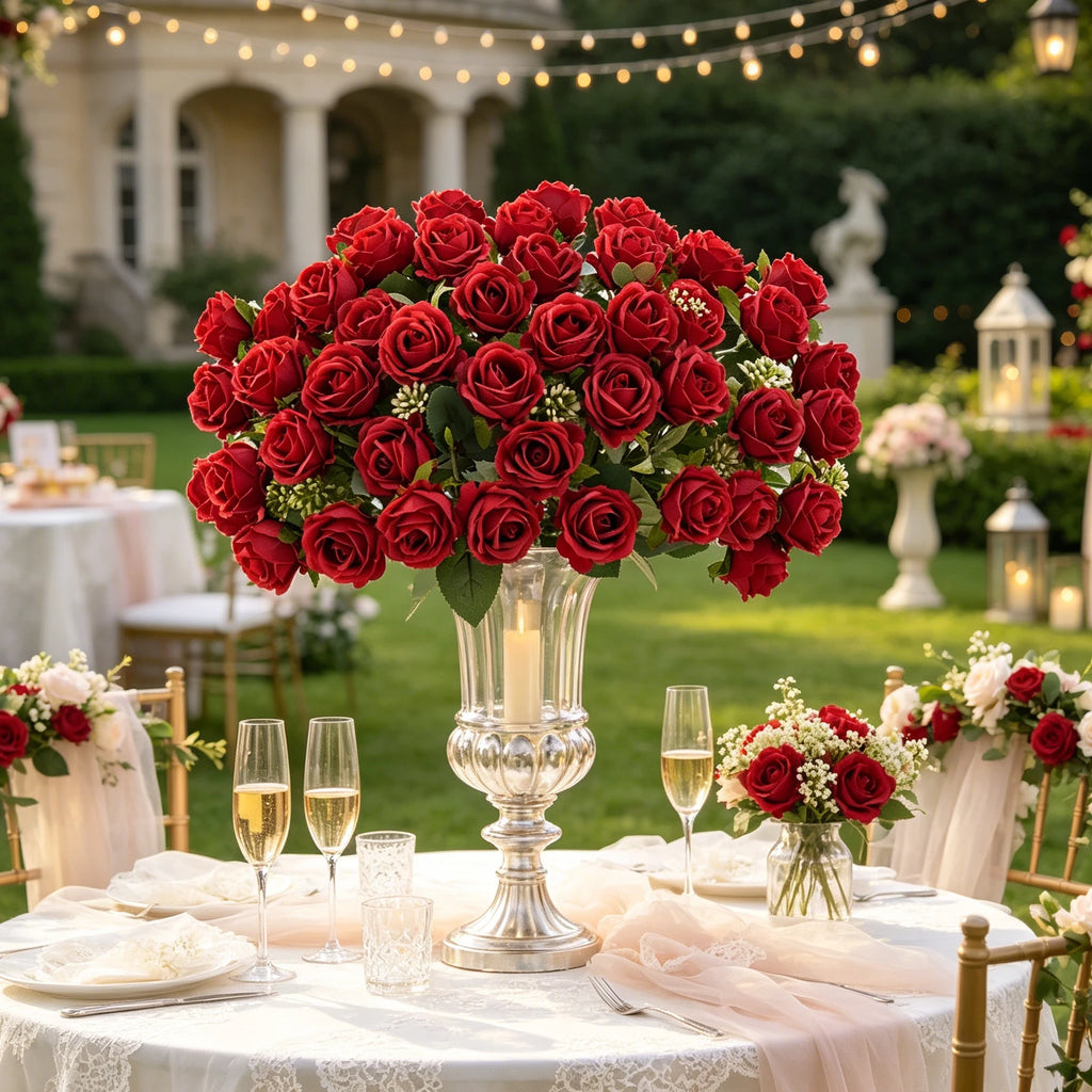 Artificial Silk Rose Bouquet – Wedding & Home Décor Flowers Artificial Silk Flowers Babs