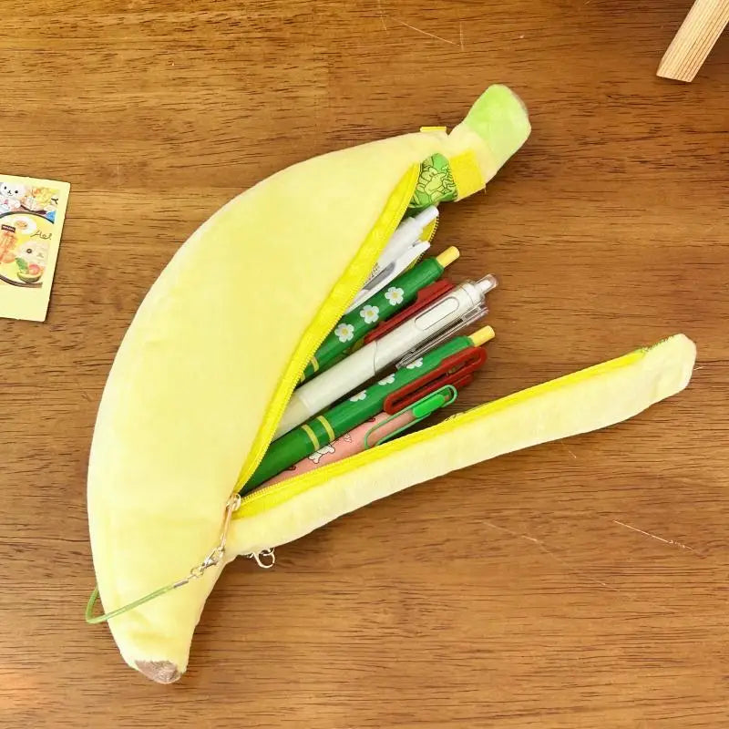 Kawaii Banana Plush Pencil Case – Cute Fruit Stationery Bag Plush Pencil Case Babs