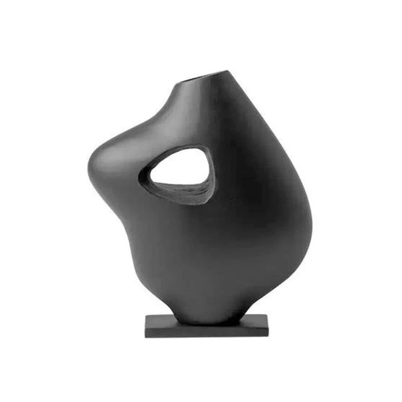 Nordic Luxury Resin Vase – Modern Minimalist Home Decor Decorative Vase Babs Black