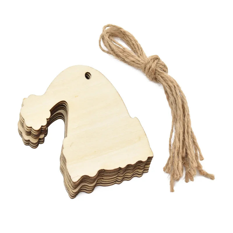 10Pcs Wooden Christmas Bauble Tags – DIY Tree Ornaments Christmas Tree Ornaments Babs Cap