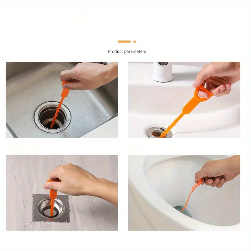 4-Pack Drain Unclogging Rods – Hair & Debris Remover Tool Drain Cleaning Tool Babs