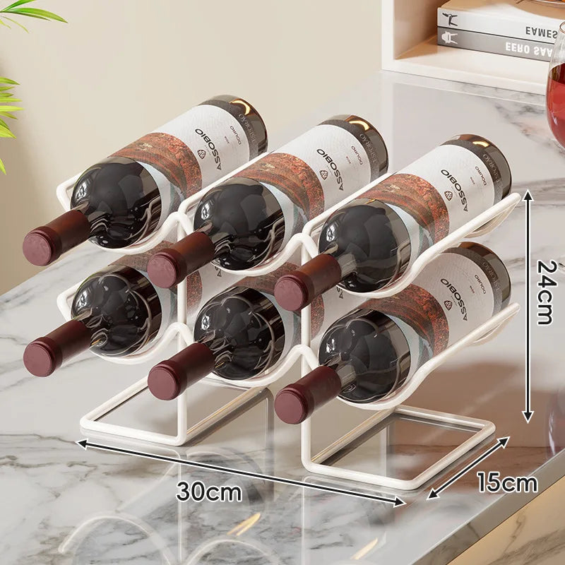 Decorative Iron Wine Rack – Luxury Modern Display Holder Decorative Wine Rack Babs White-2 Layers