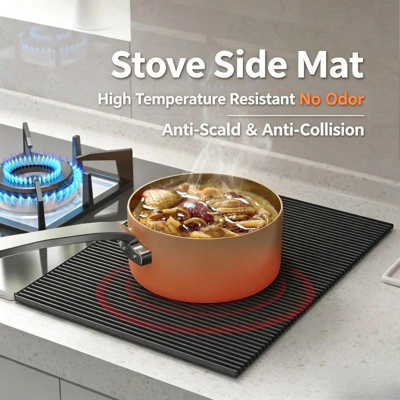 Foldable Silicone Draining Mat – Non-Slip Heat-Resistant Kitchen Pad Silicone Draining Mat Babs