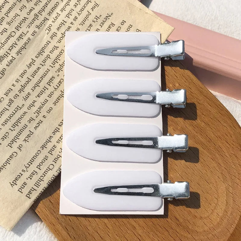4-Pack Seamless No-Bend Hair Clips – Bangs & Makeup Barrettes Hair Clips Set Babs