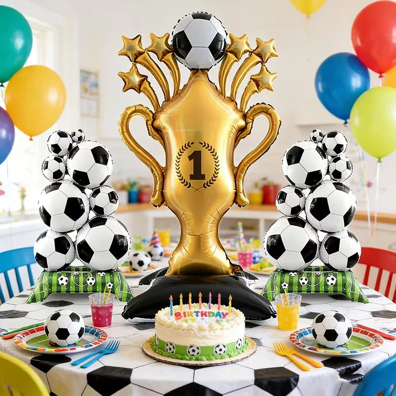 Soccer Trophy Foil Balloon Kit – Football Birthday Party Decor Party Balloon Kit Babs