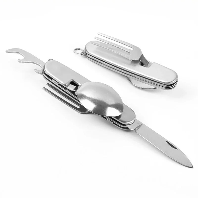 Folding Camping Cutlery Set – Stainless Steel Fork Spoon Knife Camping Cutlery Set Babs