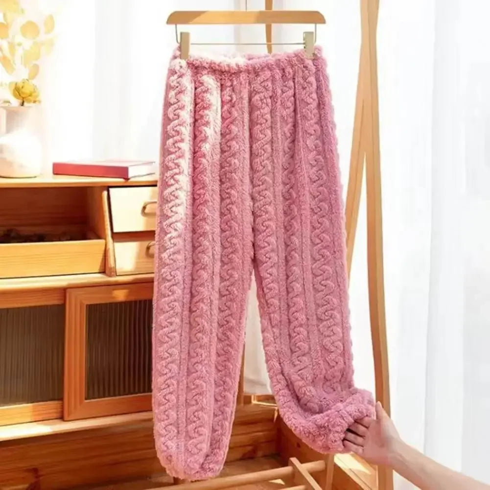 Women's Thermal Velvet Pajama Pants – Warm Winter Lounge Thermal Pajama Pants Babs Red 40-70KG-1PCS