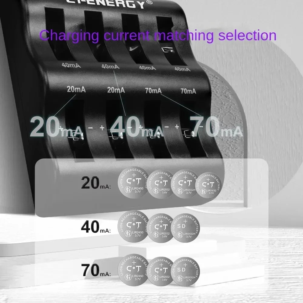 8-Slot Li-Ion Coin Cell Charger – CR2032 2450 1632 Type-C USB Coin Cell Charger Babs