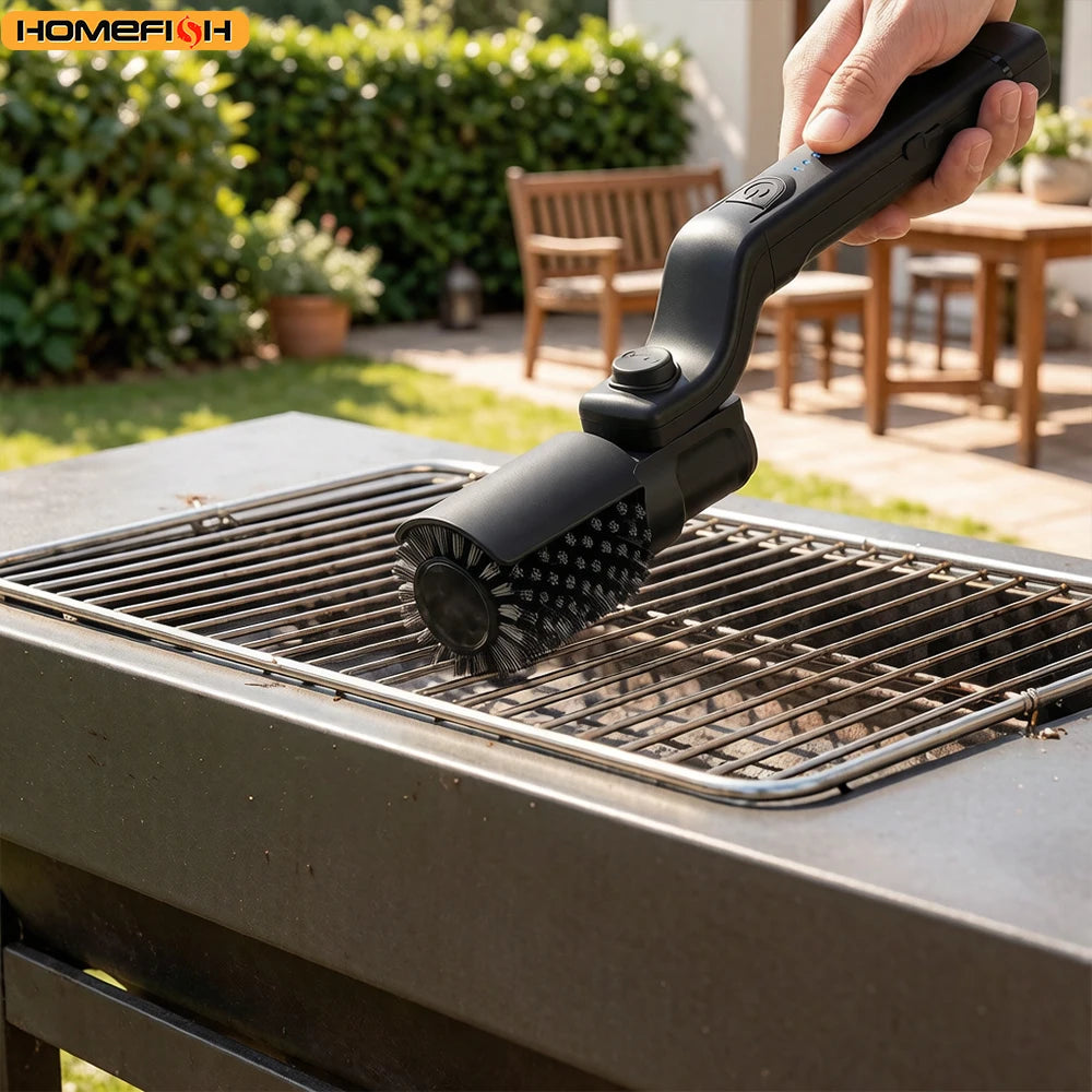 Heavy-Duty BBQ Grill Roller Brush – Outdoor Grate Cleaner Grill Cleaning Brush Babs