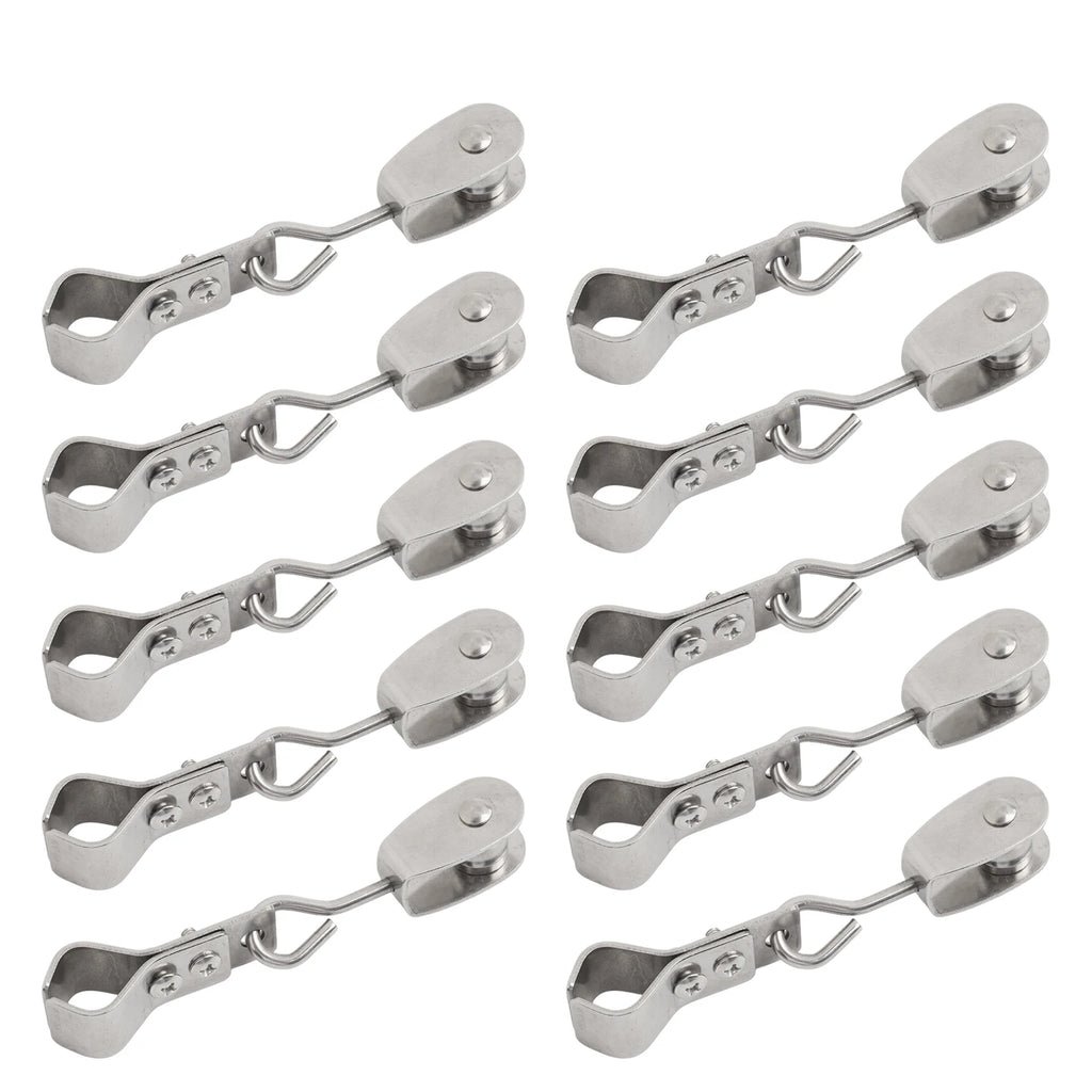 10pcs 304 Stainless Steel Pulley Clamp – Shade Sail Wire Hanger Pulley Pipe Clamp Babs