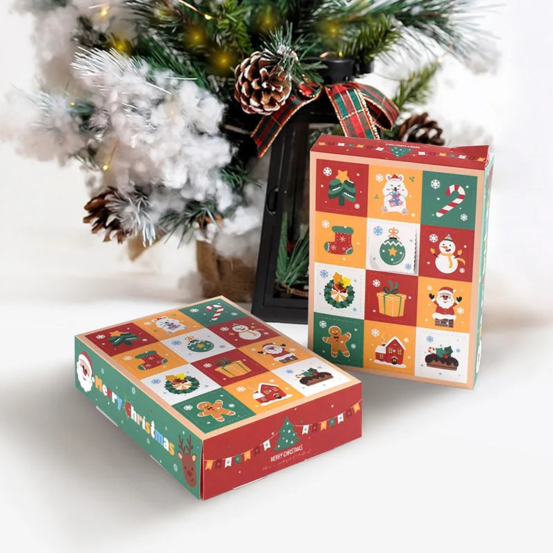2Pcs 12-Grid Kids Christmas Countdown Advent Calendar Gift Box DIY Advent Calendar Box Babs