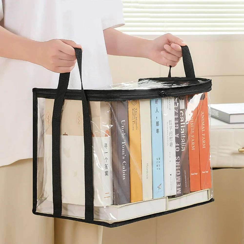 Foldable Transparent Book Storage Bag – Large Capacity Organizer Book Storage Organizer Babs
