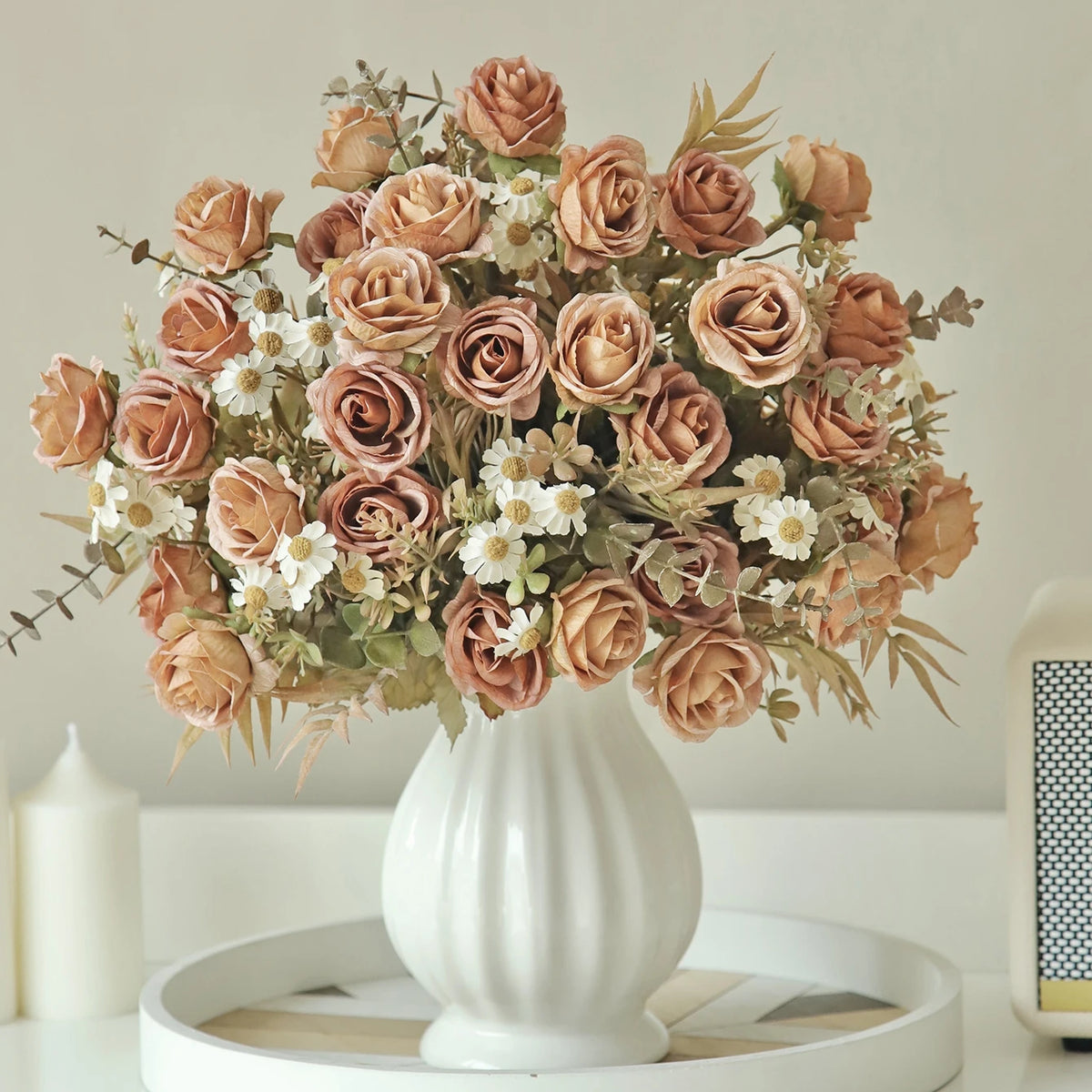 Artificial Silk Rose Bouquet for Wedding & Home Decor Artificial Silk Flowers Babs