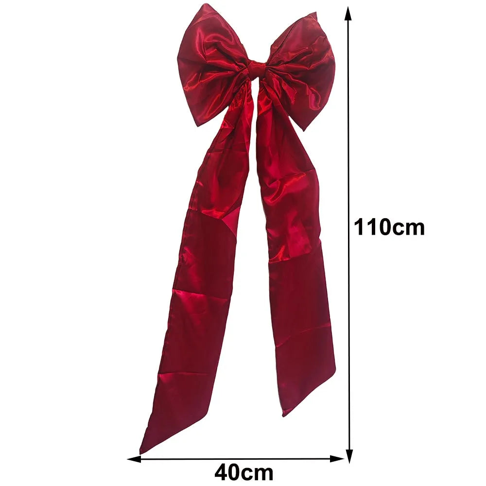 Giant 43x15" Satin Bow Wall Decor – Pink Coquette Party Décor Party Wall Décor Babs wine red