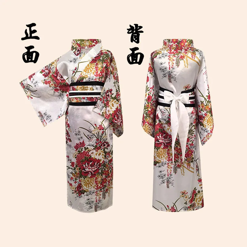 Children's Floral Japanese Kimono Yukata Cosplay Costume Yukata Costume Set Babs