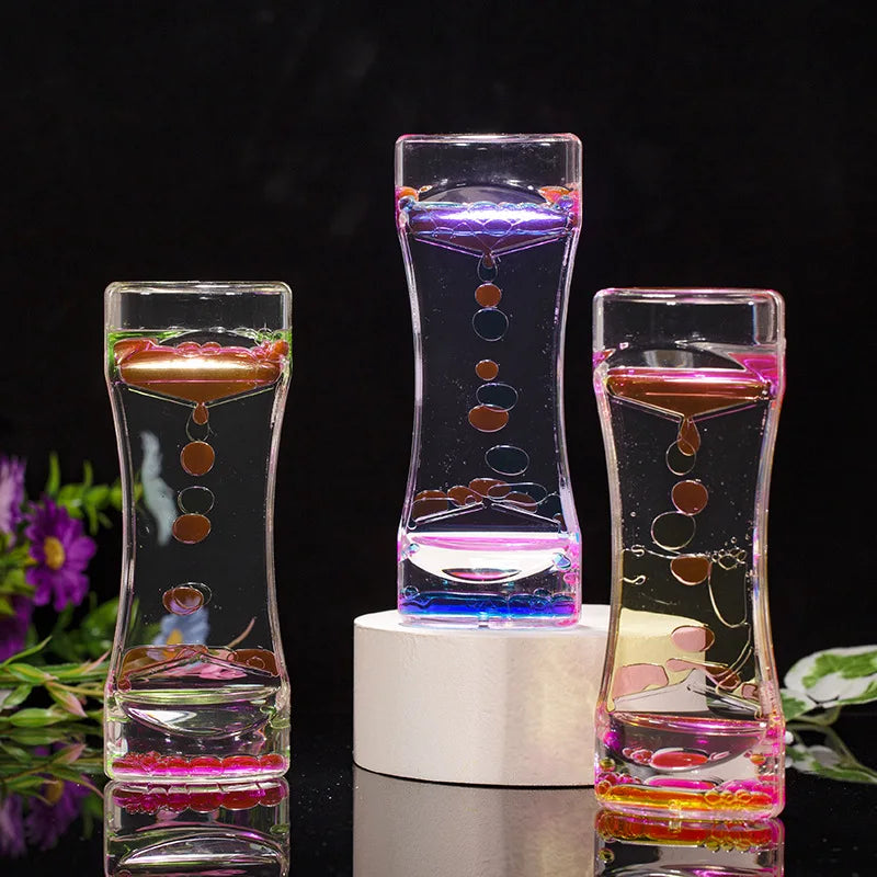 Liquid Oil Drop Hourglass Timer – Calming Desktop Decor Ornament Decorative Hourglass Babs
