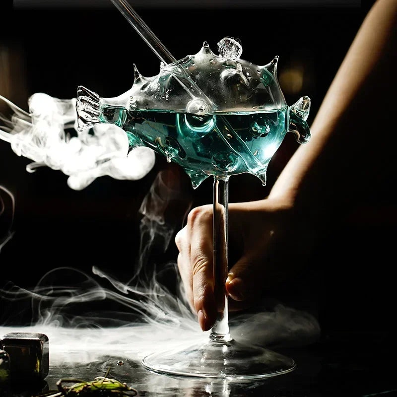 Porcupine Fish Cocktail Goblet – Novelty Bar & Party Glass Novelty Cocktail Glass Babs
