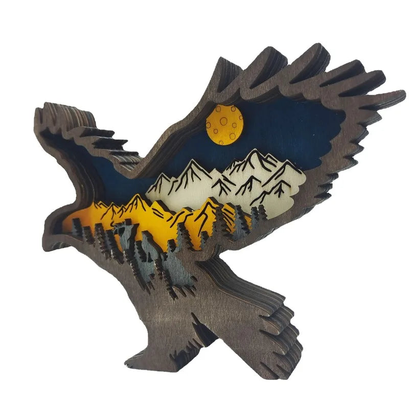 Wooden Multi-Layer Carved Animal Ornament | Home Décor Wooden Carved Ornament Babs