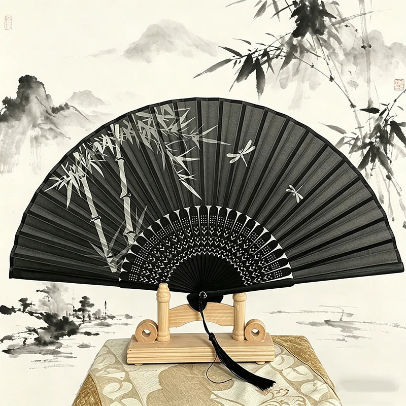 Chinese Foldable Hand Fan – Bamboo & Cloth, Wedding Wholesale Foldable Hand Fan Babs 02