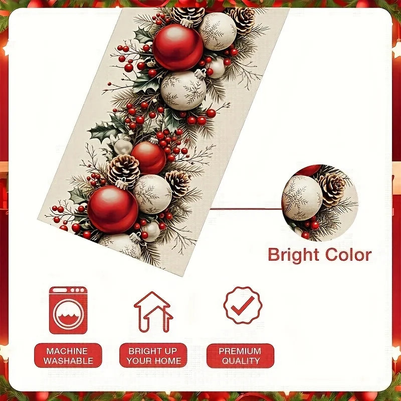 Christmas Table Runner – Festive Polyester Holiday Table Decor Holiday Table Runner Babs