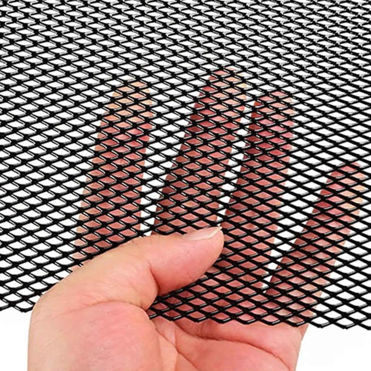 Universal Aluminum Car Grille Mesh Insert – Rhombic Hole, Black Car Grille Mesh Babs
