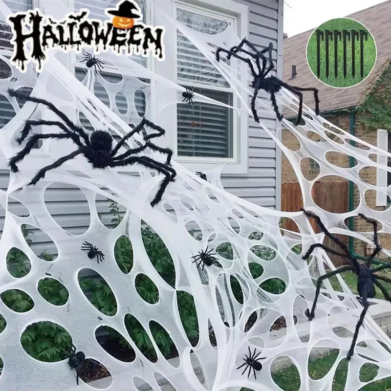 Halloween Stretchable Spider Web Cobweb Decoration Indoor Outdoor Halloween Cobweb Decoration Babs