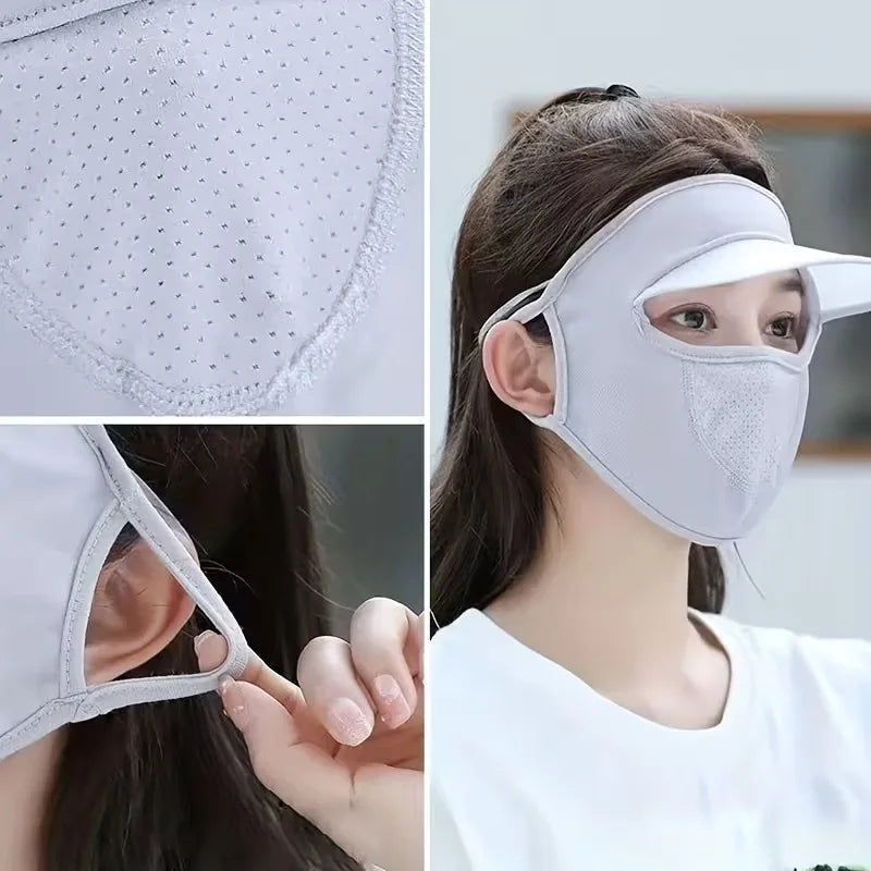 UPF 50+ Ice Silk Sun Protection Face Mask with Brim Sun Protection Mask Babs