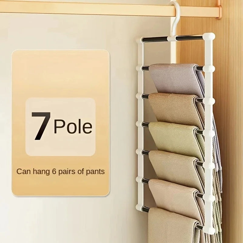 Multi-Layer Foldable Pants Hanger – Non-Slip Trouser Rack Pants Hanger Rack Babs 7 layers