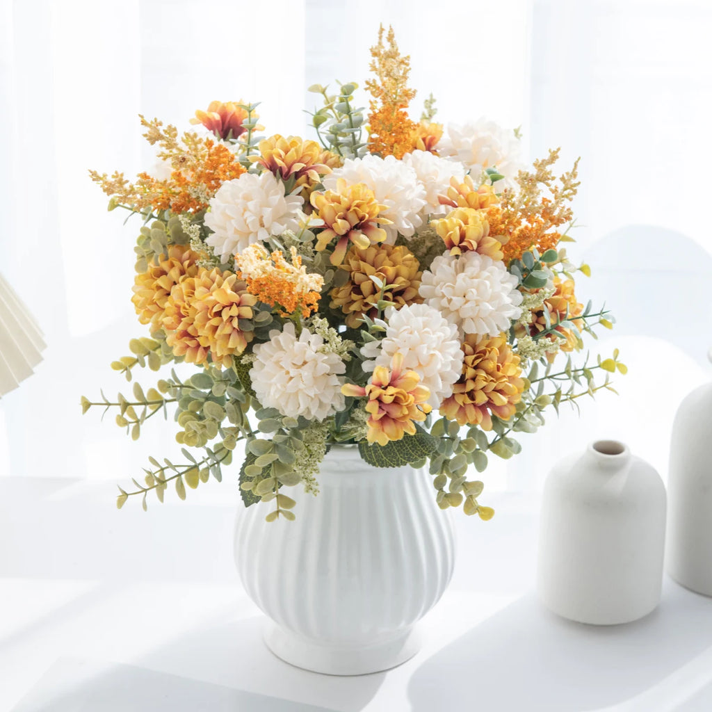 Artificial Silk Lavender Chrysanthemum Bouquet | Home Décor Artificial Flower Bouquet Babs