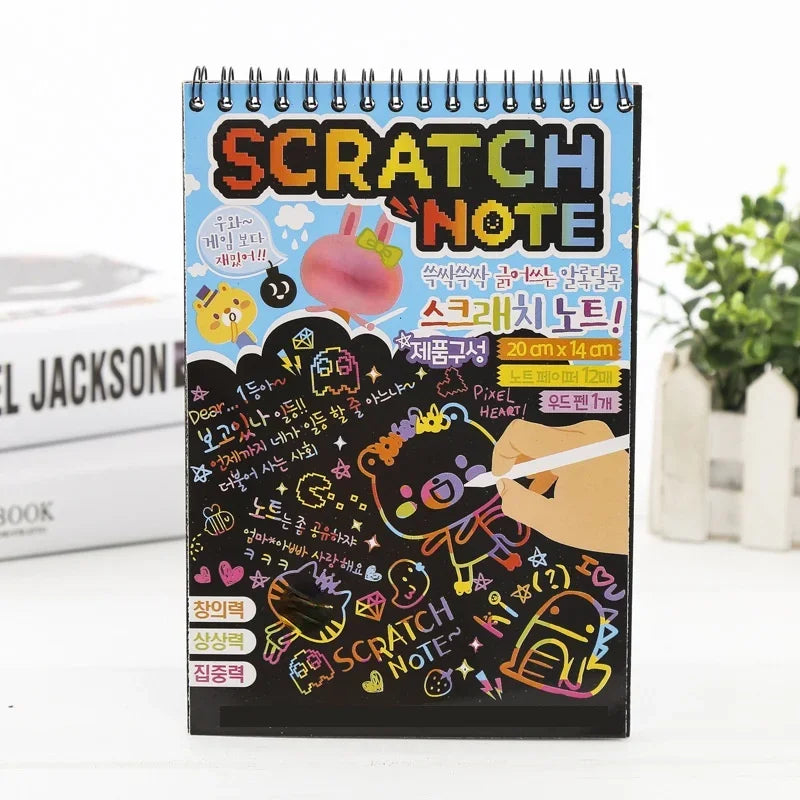 Kids Magic Scratch Art Book – Rainbow Colorful Scratch Paper Set Kids Scratch Art Set Babs Medium 2