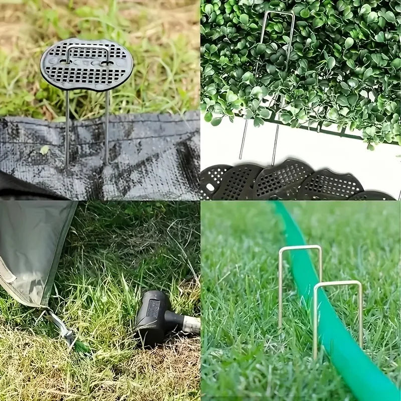 Thickened U-Shaped Tent Pegs & Ground Stakes with Washers Ground Stakes Babs