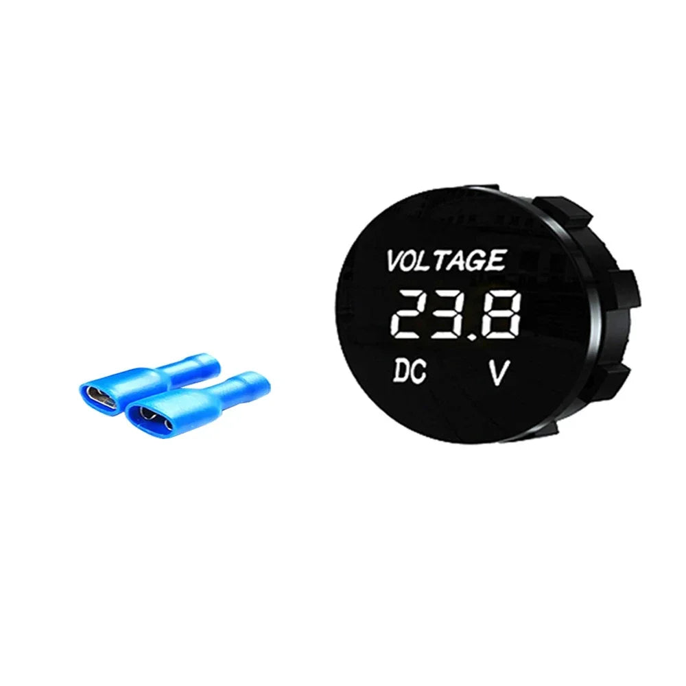 Universal DC LED Digital Voltmeter 5–48V Battery Voltage Monitor Digital Voltage Meter Babs Convex-White